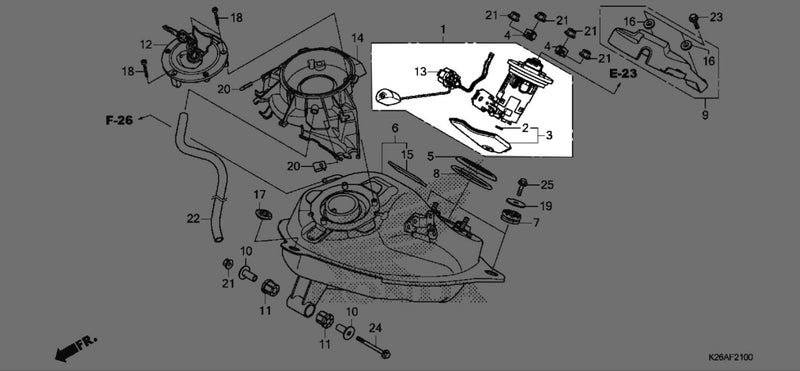 Honda 20172018 Grom Fuel Pump Assembly 16700K26B01 New Oem - Image 2