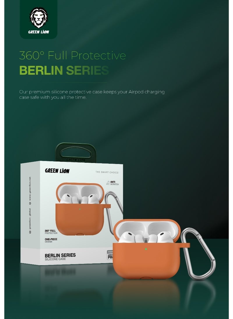 GREEN LION Silicone AirPod Case for AirPods 3 / Protective Cover with Shockproof Design / Dust & Scratch Resistant / Soft Touch Finish / Lightweight & Portable / Easy Access to Charging Port - Orange - Image 3