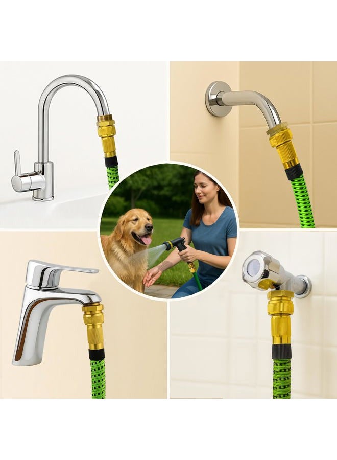 ROOGSIH Shower Hose Adapter and Faucet Adapter Kit, Brass G1/2 Female to 3/4 GHT Male Garden Hose Connector, Sink Faucet to Hose Adapter 55/64" Female and 15/16" Male, With Washer and PTFE Tape - Image 4