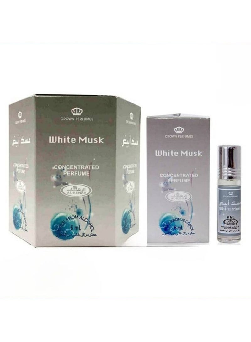 Al Rehab perfumes 6-Piece White Musk Concentrated Perfume Oil Without Alcohol 6ml - Image 1