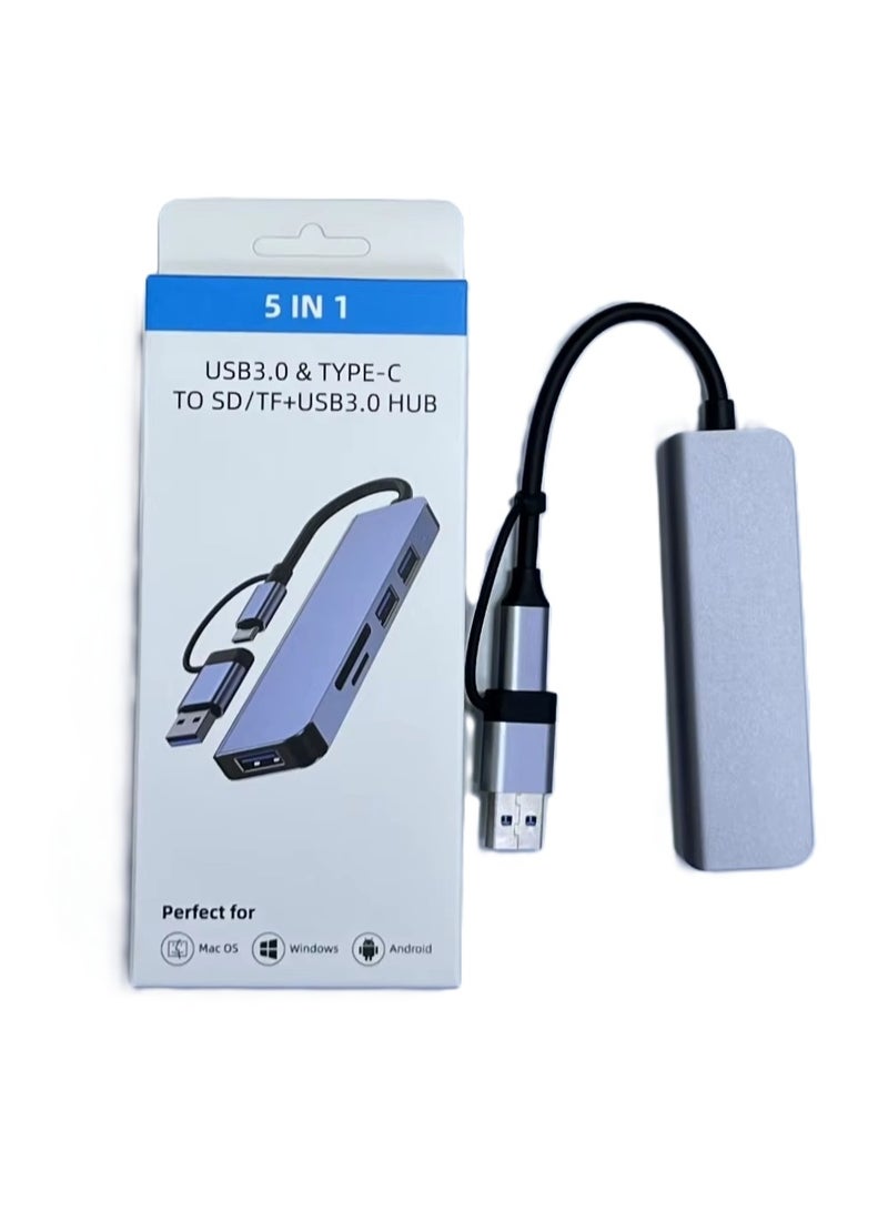 موزع 5 في 1 USB/Type-C – توصيل متعدد الوظائف للأجهزة والملحقات - Image 1