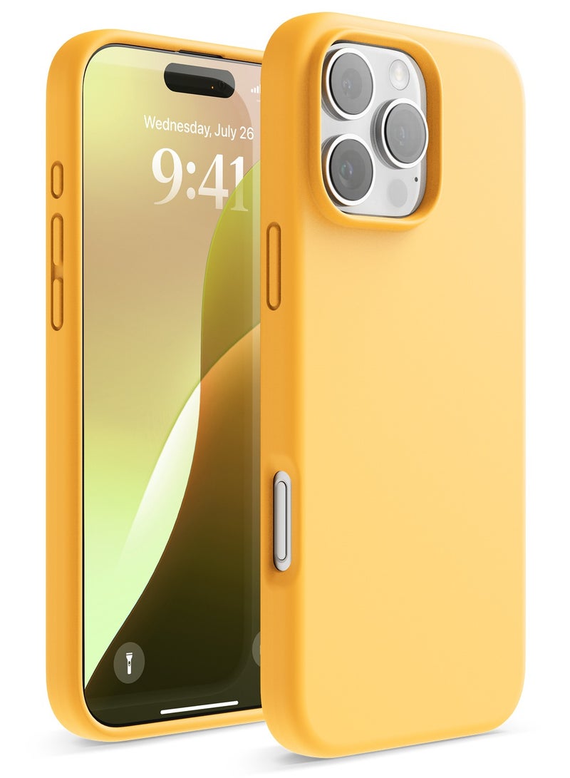 Elago Liquid Silicone for iPhone 16 Pro MAX Case Cover Full Body Protection, Shockproof, Slim, Anti-Scratch Soft Microfiber Lining - Sunshine - Image 1