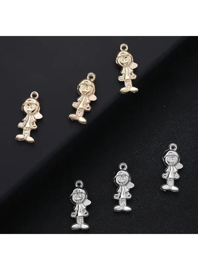 أقراط رجعية CCB متعددة الألوان 20 قطعة تمائم كرتونية ثلاثية الأبعاد لصنع مجوهرات الفتيات - Image 3