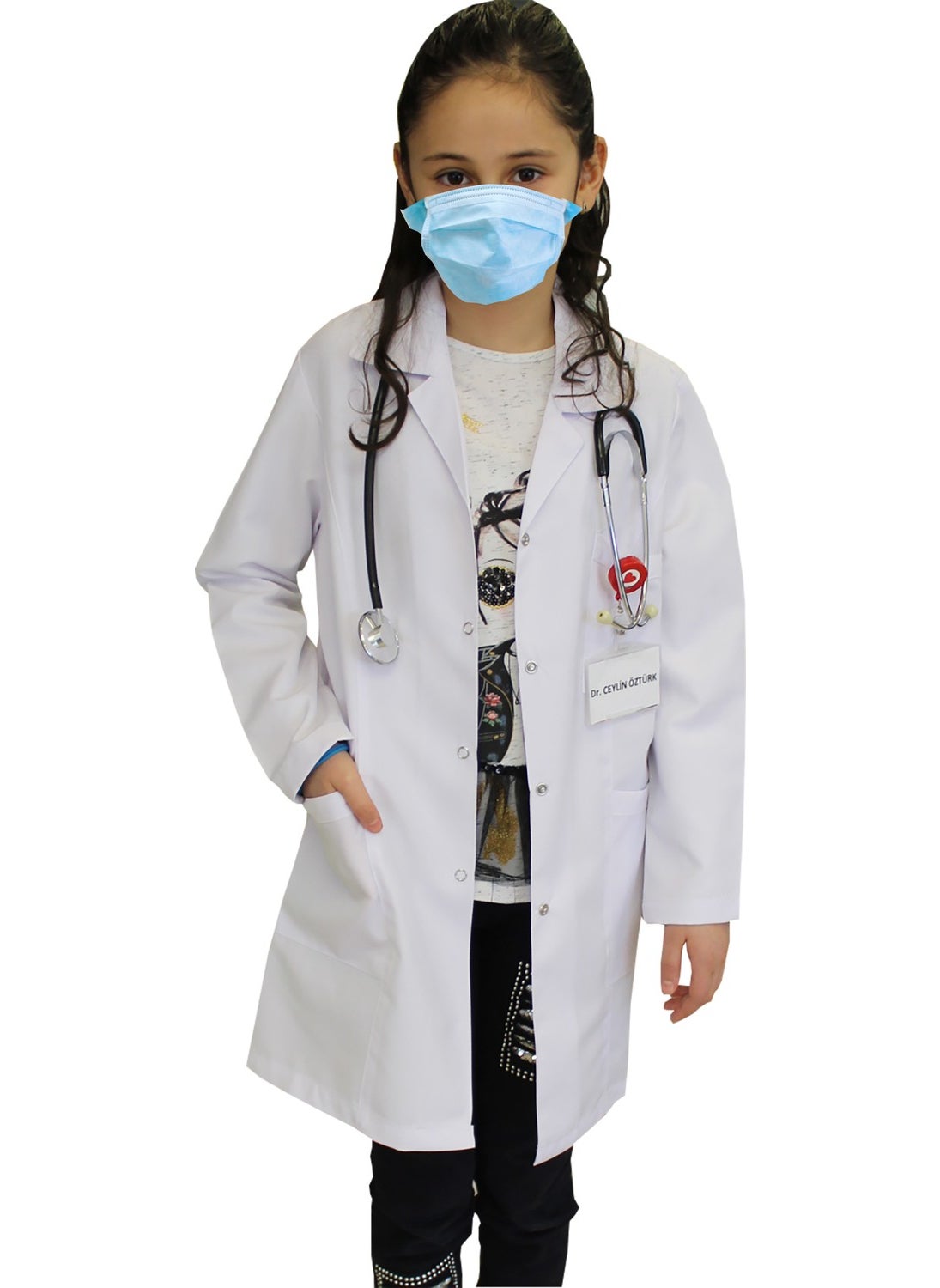 Safa Forma Girl's Doctor Coat (Sizes Between 2 -15 Years Old) Teacher Laboratory White Coat  - Image 1