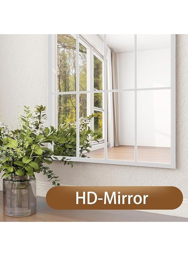 فيبارتي مرآة طويلة مقوسة بإطار معدني أبيض كبير، مقاس 180×80 سم، مناسبة للأرضية أو الوضعية أو التثبيت على الحائط، مصنوعة من زجاج عالي الجودة مقاوم للانفجار، مثالية لغرفة المعيشة والمدخل وغرفة النوم. - Image 4