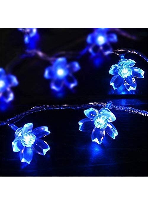 GLOWSERIE - GLOWSERIE 16 LED Flower Fairy String Lights for Home Decor 4 Meter Blue - Image 1