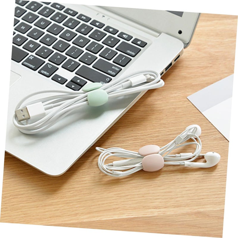 4 قطع مجموعة مشبك كابل USB متعدد الوظائف منظف كابل حامل حافظة تخزين لون عشوائي - Image 4