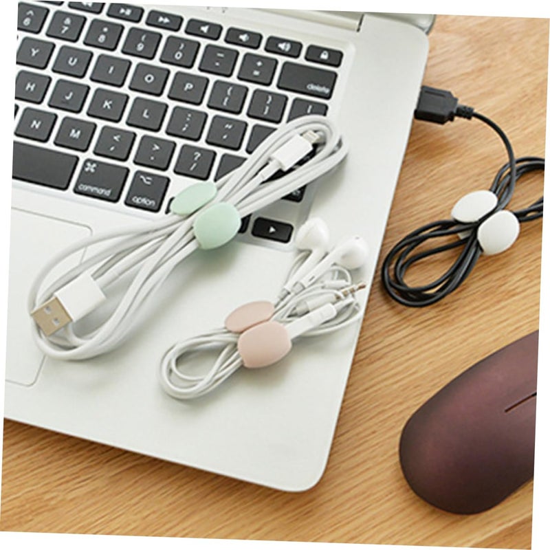 4 قطع مجموعة مشبك كابل USB متعدد الوظائف منظف كابل حامل حافظة تخزين لون عشوائي - Image 5
