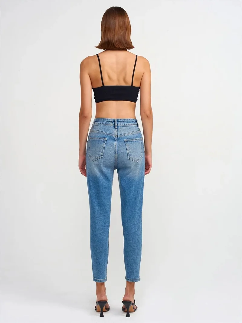 ديلفين Dilvin Women's High-Waist Slim Straight Jeans