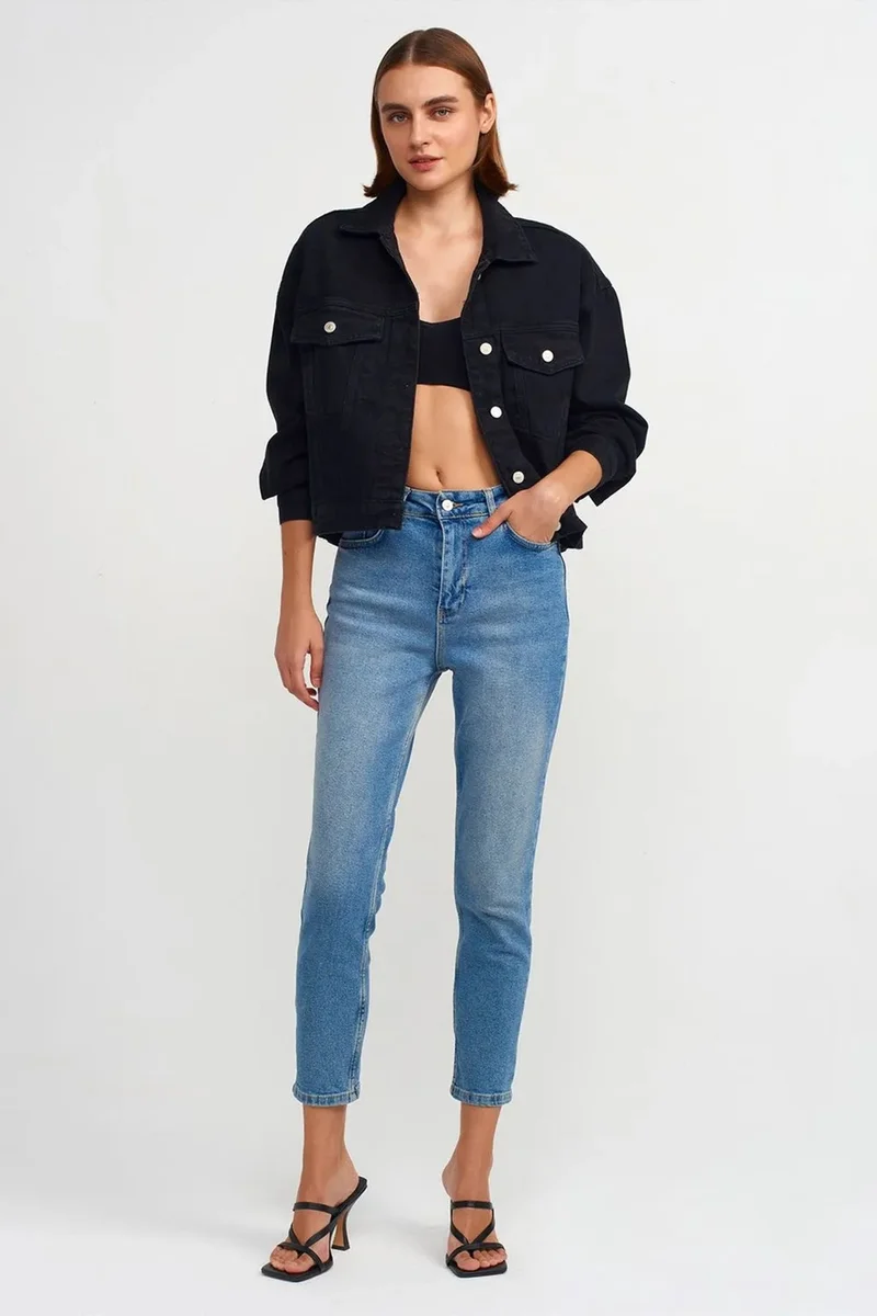 DILVIN Women's High-Waist Slim Straight Jeans