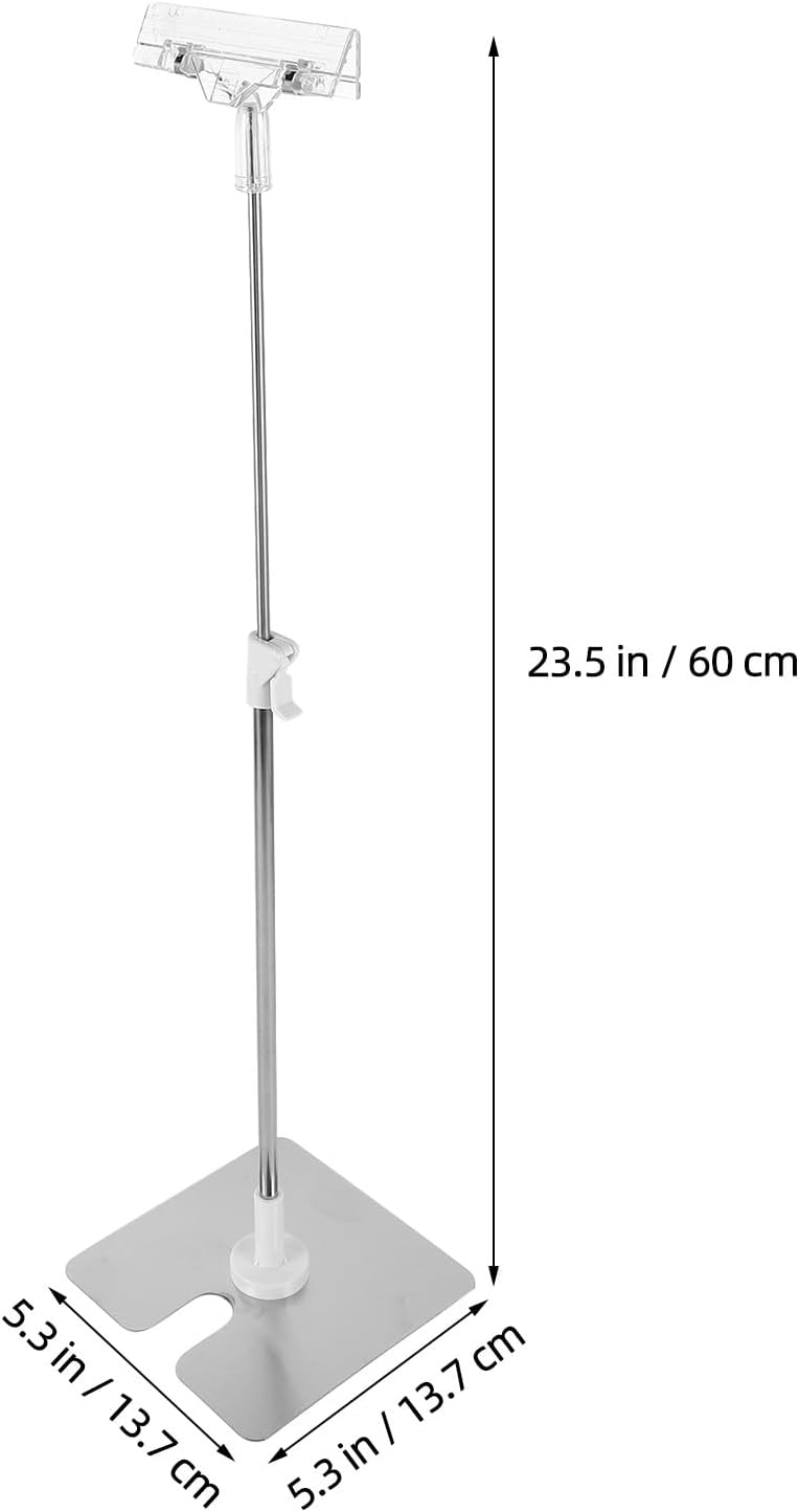Adjustable Stainless Steel Poster Holder Clip Tabletop and Floor Standing Sign Display Stand for Retail Advertising and Restaurant Use - Image 1