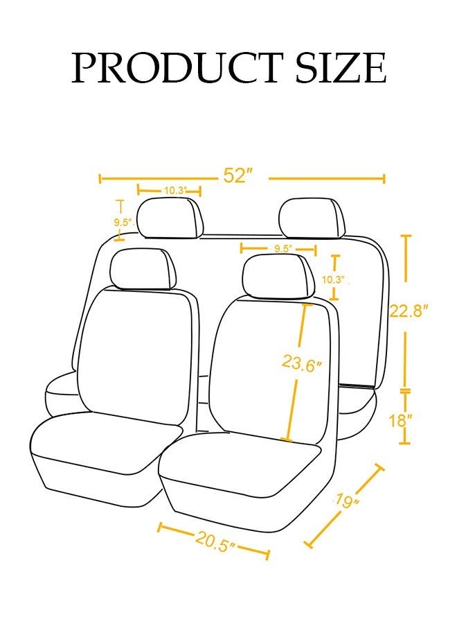 MUNTAQI Grey Car Seat Covers Full Set, Front Bucket Seat Covers with Split Bench Car Seat Cover Set  Full Set Seat Protectors - 9pcs - Image 2