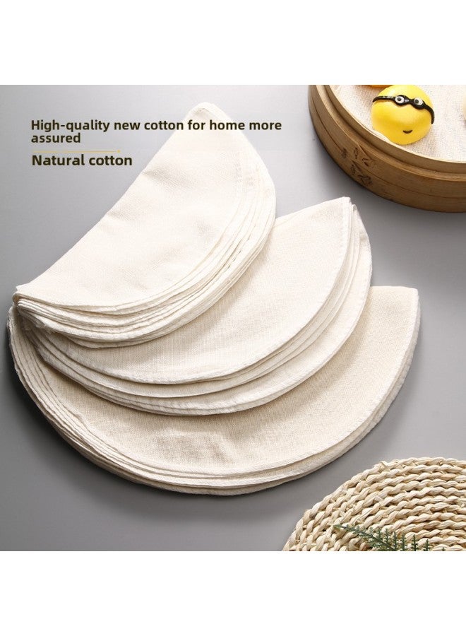 Steamer Cloth Non-stick Pure Cotton Gauze Household Food Grade Steamed Cloth Round Steamed Buns Rice Cage Cloth Steamed Buns Steamed Buns Mat-Size:36cm Five-pack - Image 1