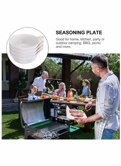 Y&D 4Pcs Sauce Dish Dip Bowls, Round Seasoning Dishes with Handle, Sushi Dipping Bowl Saucers Mini Appetizer Plates  - Image 2
