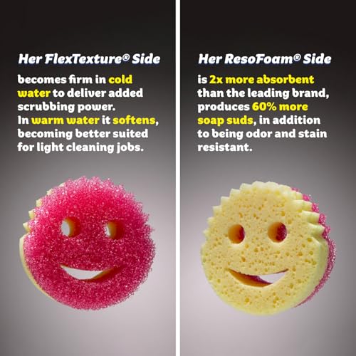 Scrub Daddy Scrub Mommy Sponges - Dish Scrubber + Non-Scratch Cleaning Sponges Kitchen, Bathroom + Multi-Surface Safe - Stain + Odor Resistant Dual-Sided Dish Sponges for Scrubbing (3 Count) - Image 3