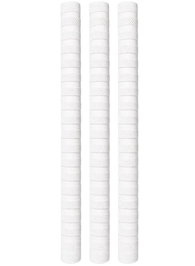 VINSON مقبض مضرب الكريكيت Vinson Chevron / Supreme بالحجم الكامل - مقبض مطاطي ممتاز مضاد للانزلاق لمضارب الكريكيت، يمتص العرق، يوفر راحة تدوم طويلاً، أبيض (عبوة من 3 قطع) - Image 2
