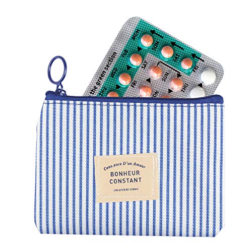 pinklilycare 2 Pack Birth Control Pill Cases with 3"×4" for Women Privacy Protection Contraceptive Medicine Case Holder Packet Sleeve Pocket Pouch Wallet - Image 1