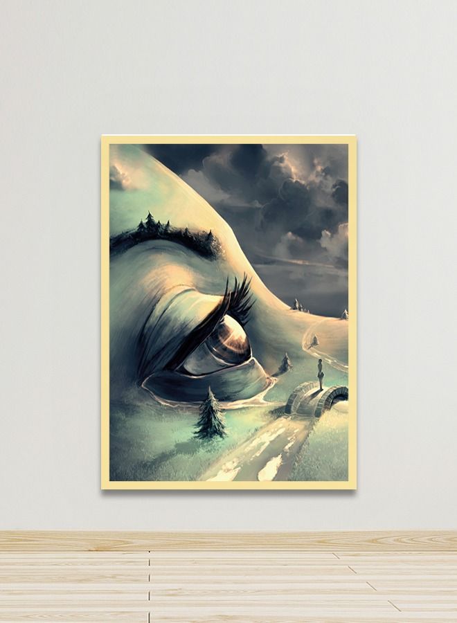 Marktna Canvas Wall Art For Wall Decoration, Modern Design, With A Hollow Gold Frame, Size (120x80),One Piece - Image 1