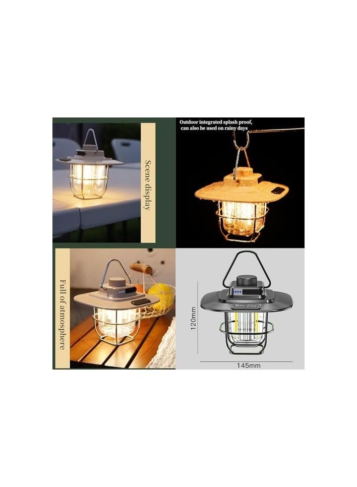 erorex Rechargeable LED Outdoor Camping Light, Multifunctional Portable Horse Light, Rotating Adjustable Brightness and Lighting, Warm White Yellow Light and Amber.  - Image 4