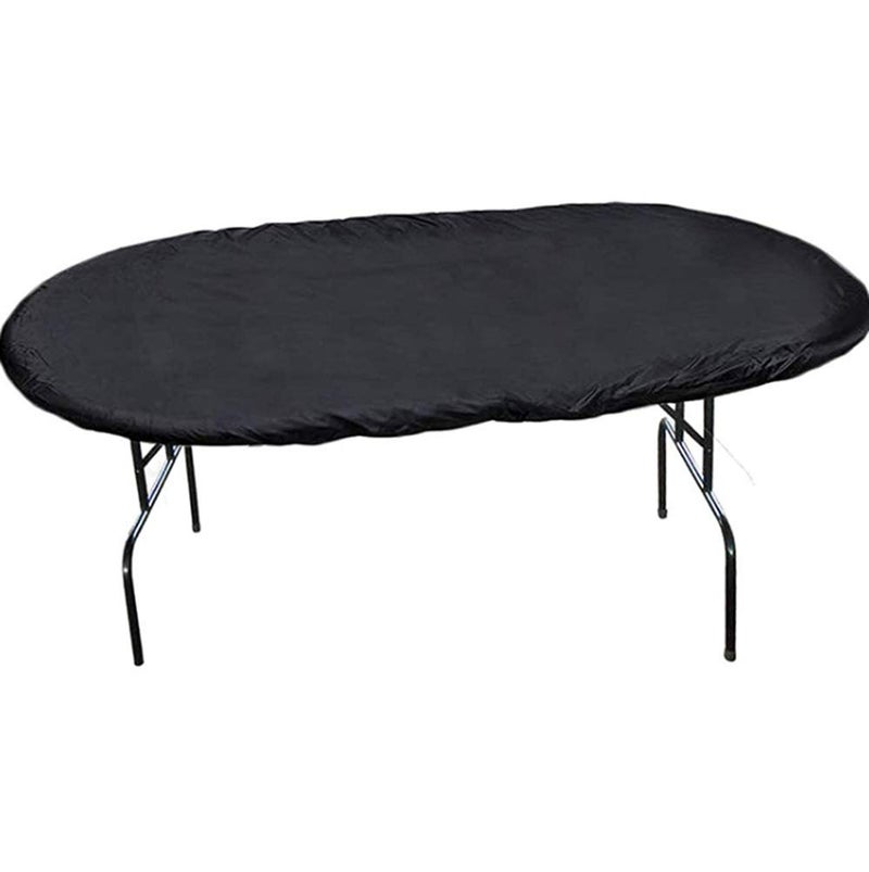 غطاء طاولة بوكر FLR 96 × 44 بوصة مقاوم للغبار وماء مع حبل قابل للتعديل باللون الأسود