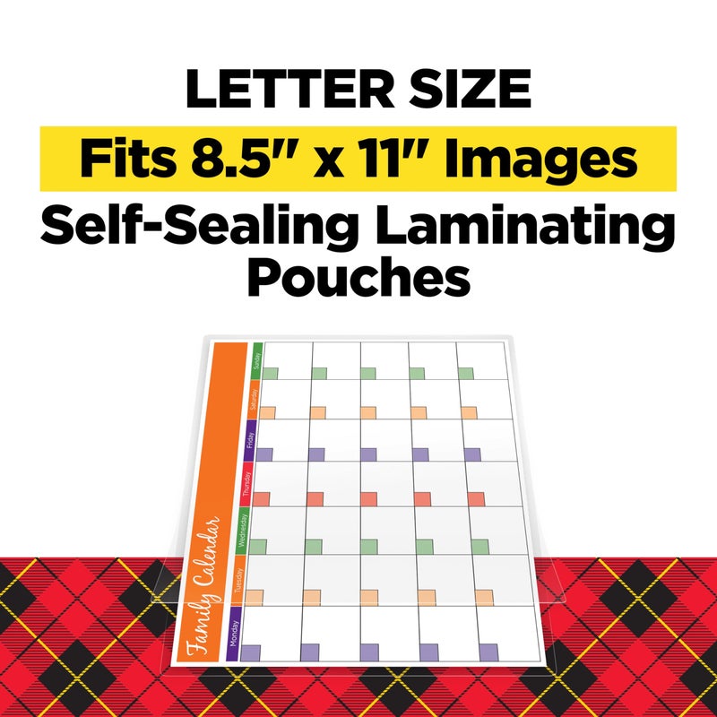 Scotch Self-Seal Laminating Pouches, No Laminator Needed, Letter Size 9.0 in x 11.5 in, 25-Pack - Image 2