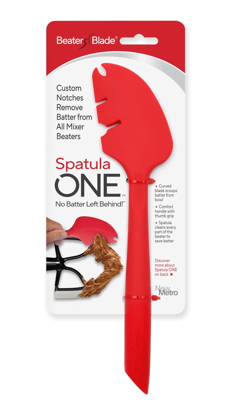 Silicone Spatula ONE Mixer Beater Scraper and Spatula Cherry Red