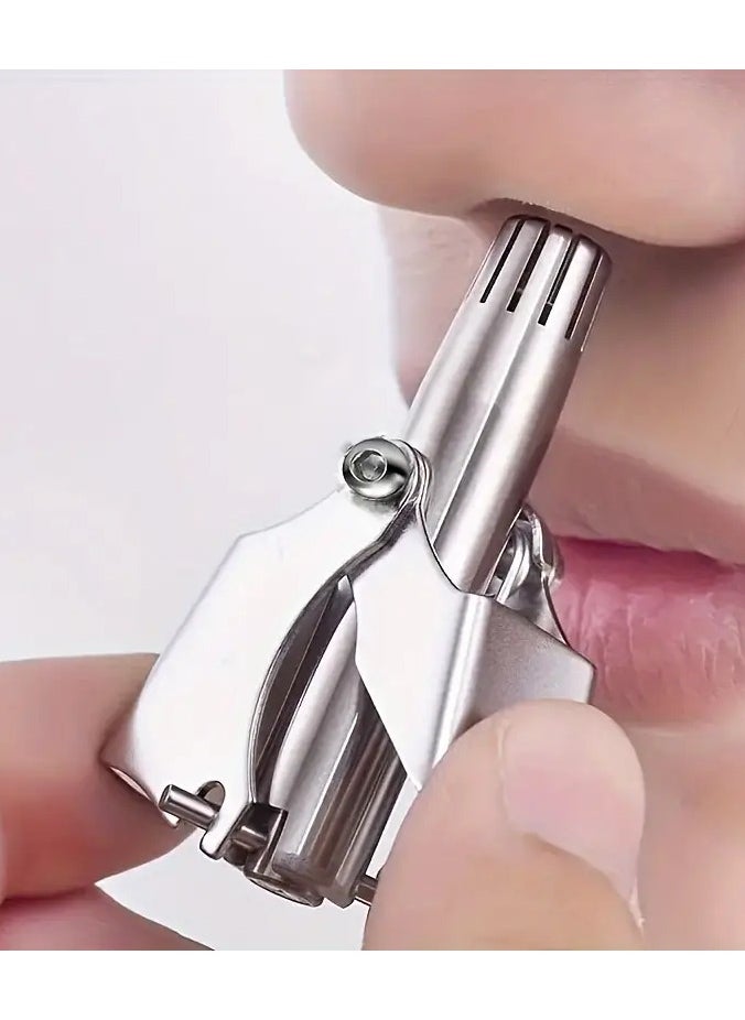 Goolsky Manual Stainless Steel Small Round Head Nose Hair Trimmer - Effortless Trimming, Washable, and Compact Design for Precise Nose and Ear Hair Cutting - Easy to Use and Clean  - Image 1