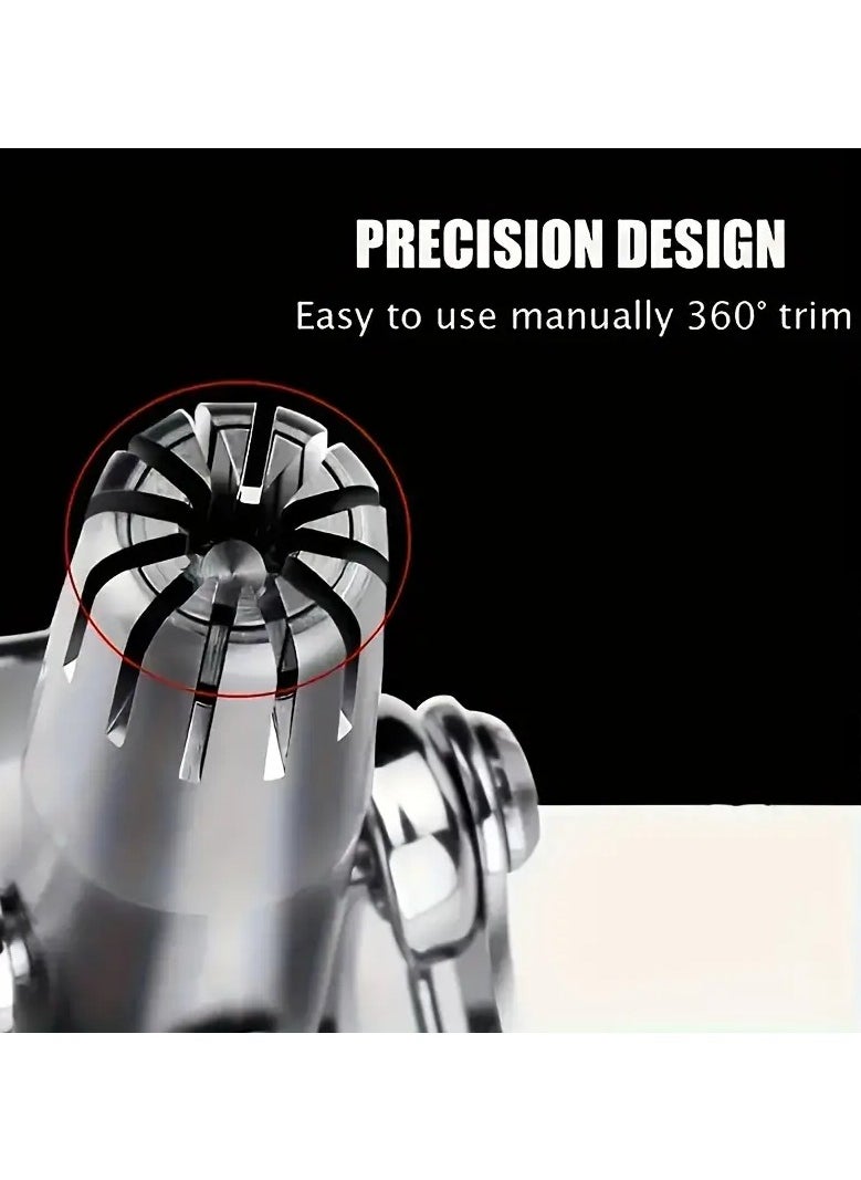 Goolsky Manual Stainless Steel Small Round Head Nose Hair Trimmer - Effortless Trimming, Washable, and Compact Design for Precise Nose and Ear Hair Cutting - Easy to Use and Clean  - Image 3
