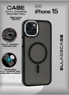 Stylish Case for iPhone 15, Solid Camera Protection, Shockproof, Enhanced Protection, Compatible with Magsafe and Wireless Charging