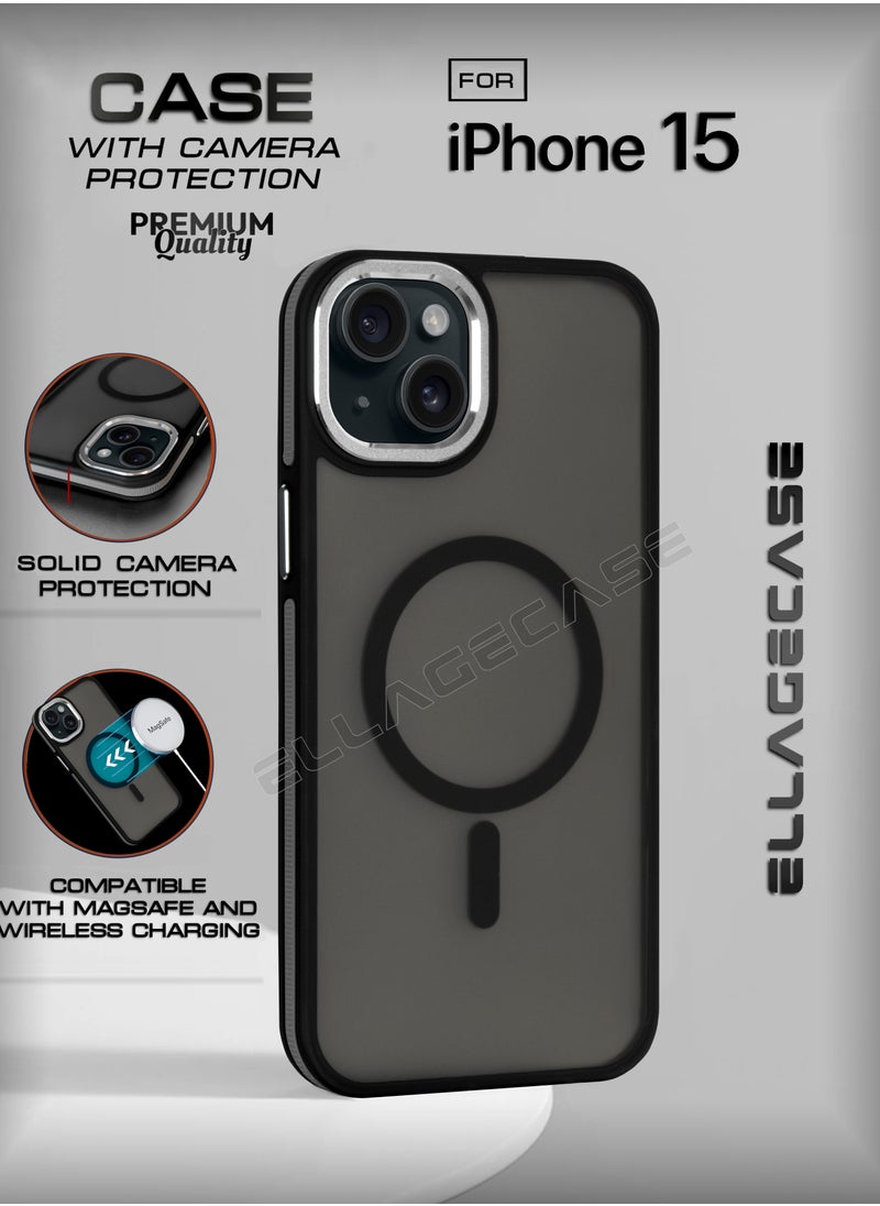 ELLAGECASE - Stylish Case for iPhone 15, Solid Camera Protection, Shockproof, Enhanced Protection, Compatible with Magsafe and Wireless Charging - Image 1