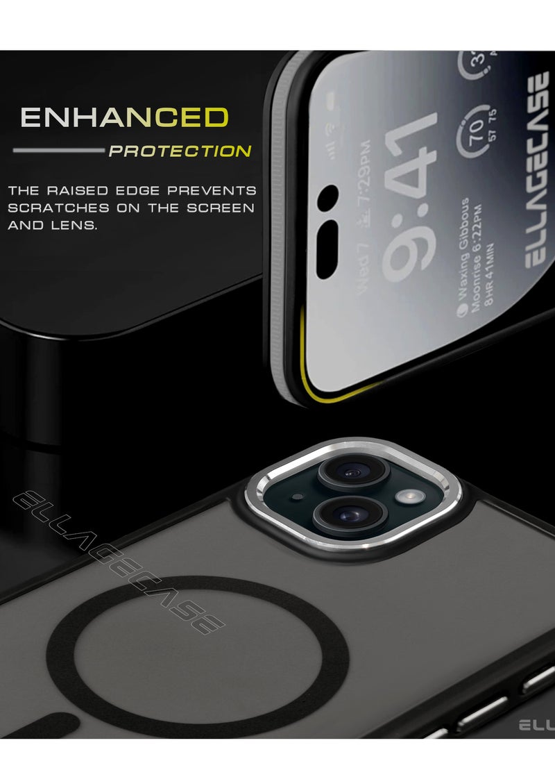 ELLAGECASE - Stylish Case for iPhone 15, Solid Camera Protection, Shockproof, Enhanced Protection, Compatible with Magsafe and Wireless Charging - Image 1