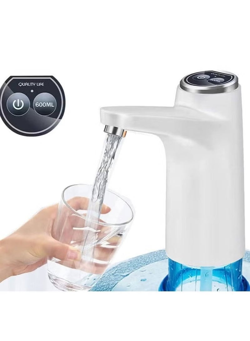 JAJEEK Water Dispenser Pump for 5 Gallon Bottle – USB Charging, Automatic Off Button, Universal Fit – Easy to Use, White  - Image 3