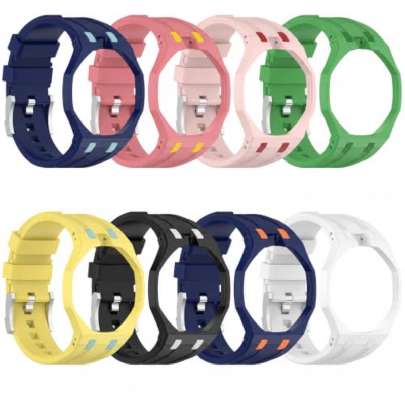 حزام ساعة سيليكون مقاوم للماء لساعة AP x Swatch Royal Pop حزام ناعم قابل للتحويل مع تصميم تاج الساعة 12، لون أسود، متين ومقاوم للعرق - Image 5