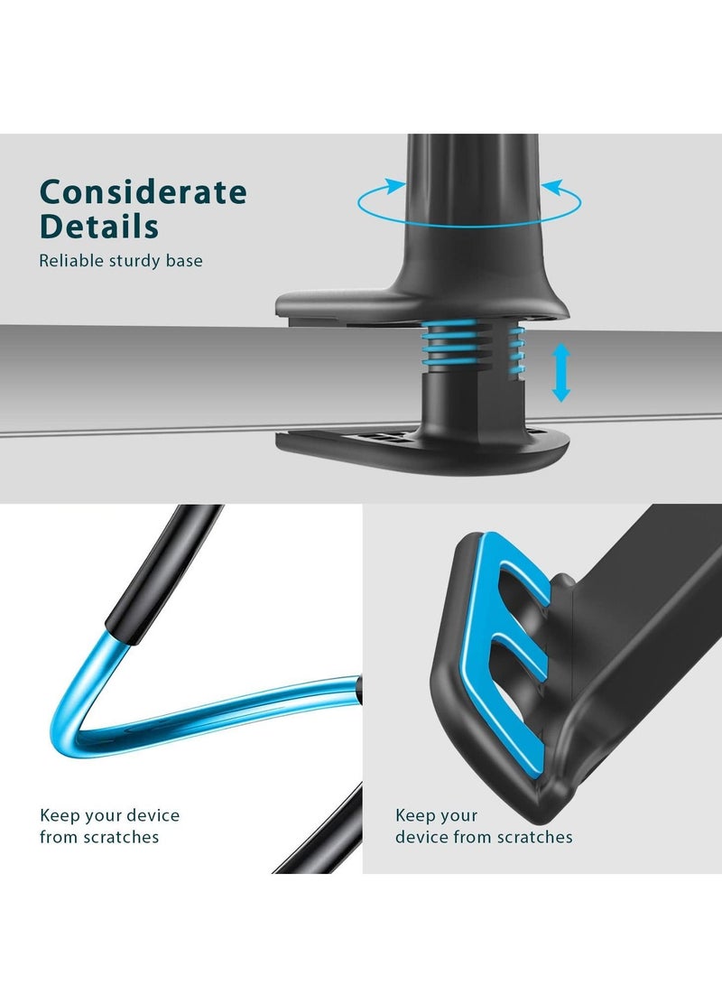 Yesido Gooseneck Tablet Stand, Universal Tablet Mount Holder 360 Flexible Lazy Arm Holder Clamp Mount Bracket Bed for 4"-10.6" iPad Air Pro mini, Samsung, Huawei Tab, iPhone, Switch, more Devices - Image 3