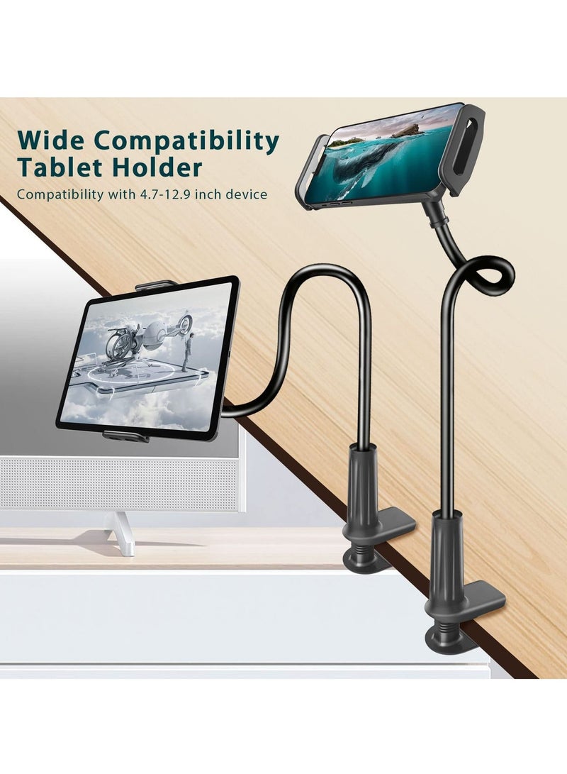 Yesido Gooseneck Tablet Stand, Universal Tablet Mount Holder 360 Flexible Lazy Arm Holder Clamp Mount Bracket Bed for 4"-10.6" iPad Air Pro mini, Samsung, Huawei Tab, iPhone, Switch, more Devices - Image 2