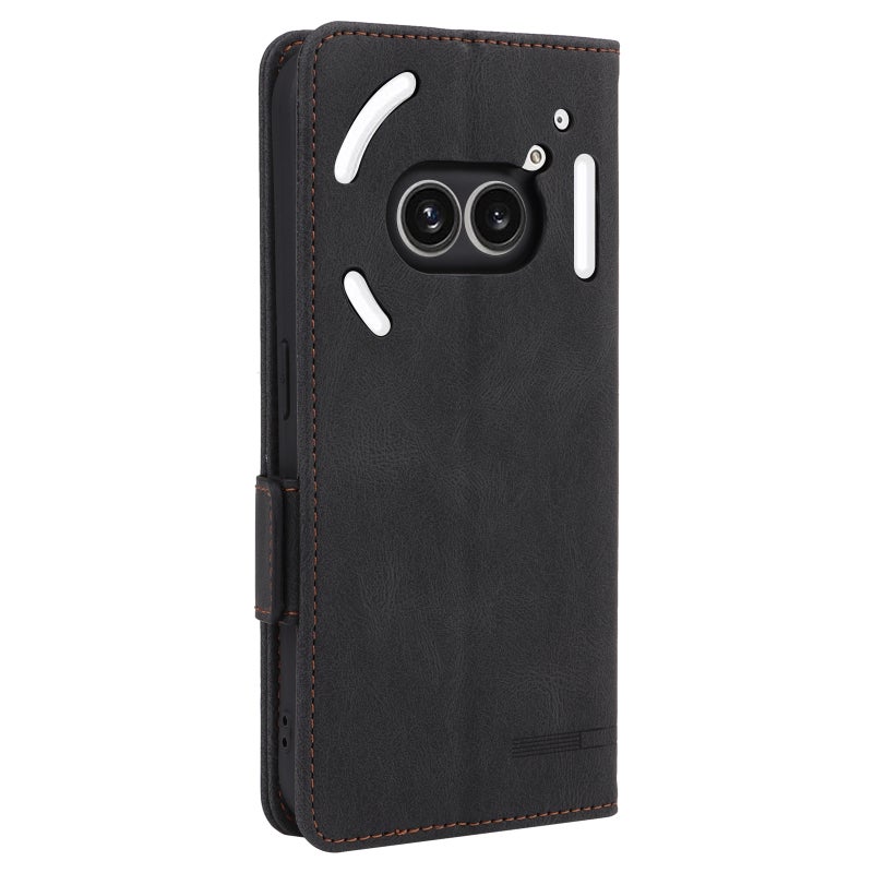 HuHa Case Cover For Nothing Phone 2a Magnetic Clasp Leather Phone Case(Black) - Image 3