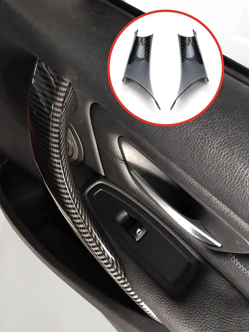 GEATaaT Gelunxin Door Pull Handle Cover for BMW 320,328,330,335,M3 2012-2018 & BMW 428, 435,M4 2014-2017 (Left Rear+Right Rear, Carbon Fiber) - Image 1
