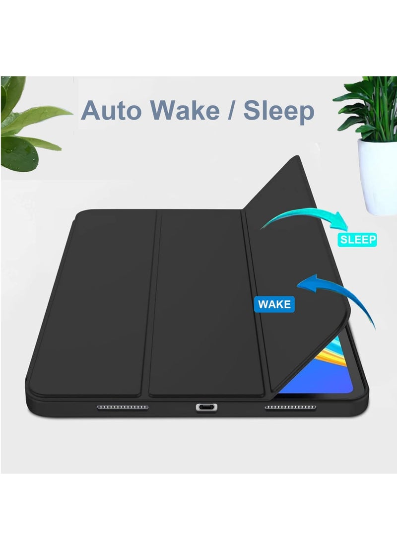 Rock Pow - Case Compatible with Lenovo Tab P12 (12.7 Inch) 2023 Tablet Slim Tri-fold Stand Soft TPU Back Shell Auto Wake/Sleep Anti-Drop Cover - Image 1