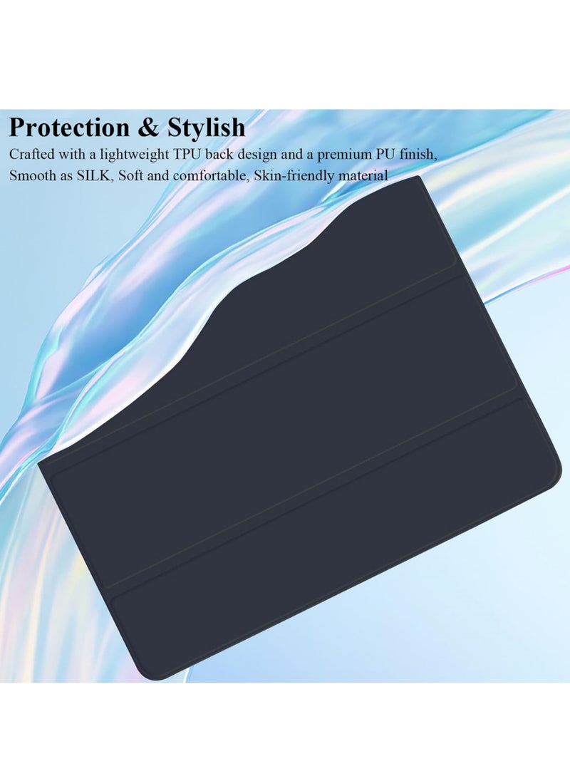 Rock Pow - Case Compatible with Lenovo Tab P12 (12.7 Inch) 2023 Tablet Slim Tri-fold Stand Soft TPU Back Shell Auto Wake/Sleep Anti-Drop Cover - Image 1