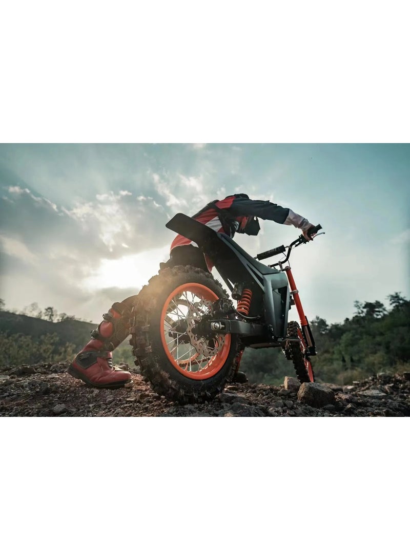 CRONY WISH-01 Electric Off-Road Scooter Bike - Black/Orange - Image 4