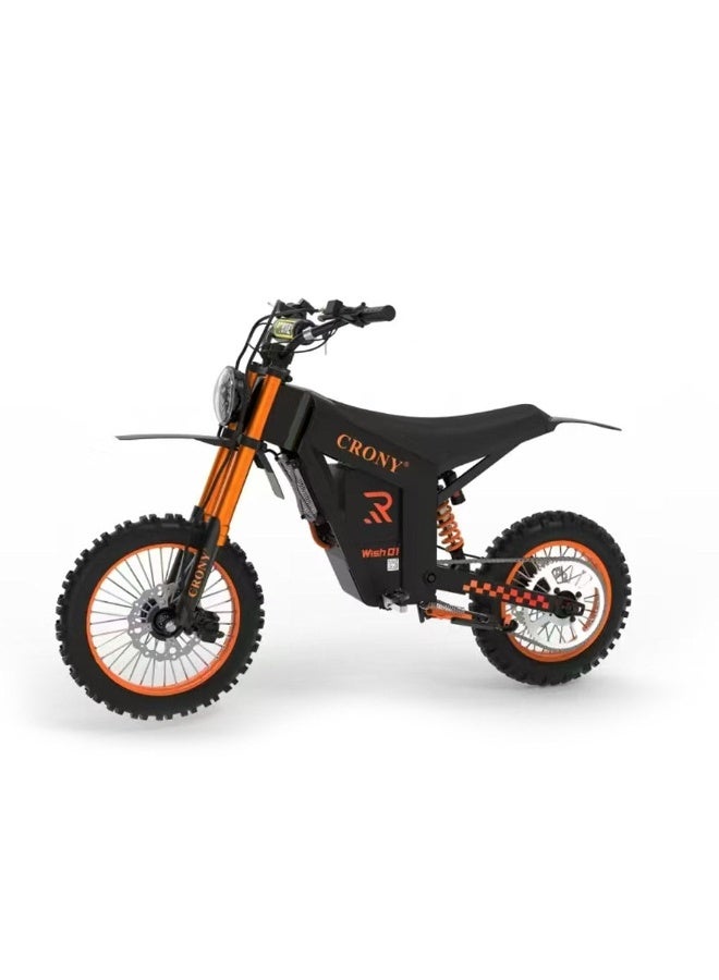 CRONY WISH-01 Electric Off-Road Scooter Bike - Black/Orange - Image 1