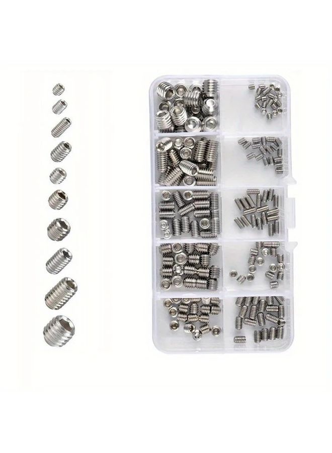100Pcs M3 M4 M5 M6 M8 Hex Socket Grub Screw Assortment Kit 304 Stainless Steel - Image 4