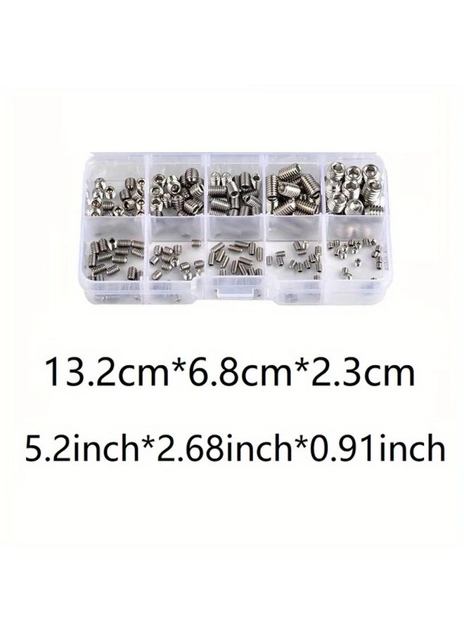 100Pcs M3 M4 M5 M6 M8 Hex Socket Grub Screw Assortment Kit 304 Stainless Steel - Image 2