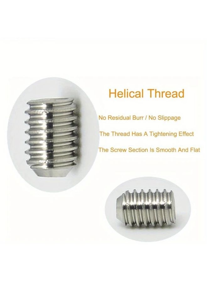 100Pcs M3 M4 M5 M6 M8 Hex Socket Grub Screw Assortment Kit 304 Stainless Steel - Image 5