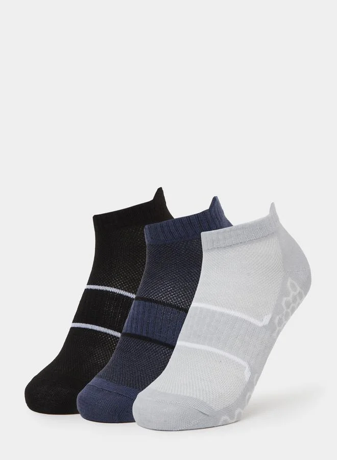 ستايلي Pack of 3 - Contrast Detail Ribbed Cuff Ankle Socks