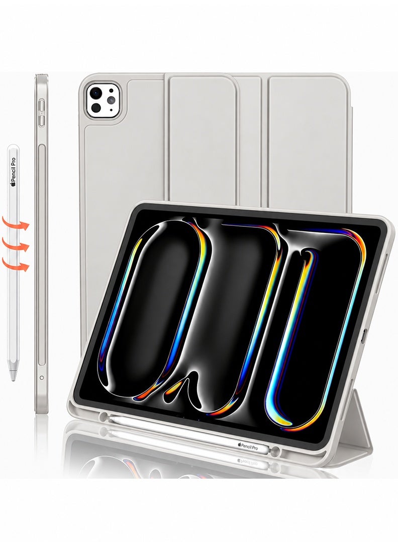 ثيودور جراب ذكي رفيع لجهاز iPad Pro مقاس 11 بوصة طراز M5 2025/ M4 2024، غطاء ذكي لجهاز iPad Pro مقاس 11 بوصة - غطاء واقٍ خفيف الوزن مع حامل قلم، خاصية التشغيل/الإيقاف التلقائي، ظهر من مادة TPU الناعمة - رمادي - Image 1