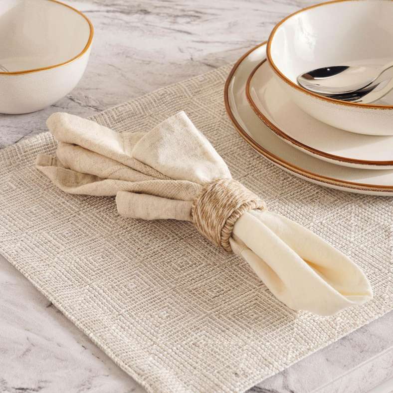 Pan Home Linen Napkin Set - Natural Color, 4 Pieces