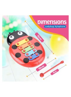 Y&D Ladybug Xylophone Musical Instruments for Toddlers Toddler Toys Kids Glockenspiel Instrument Childrens with Mallets Early Learning Educational  - Image 4