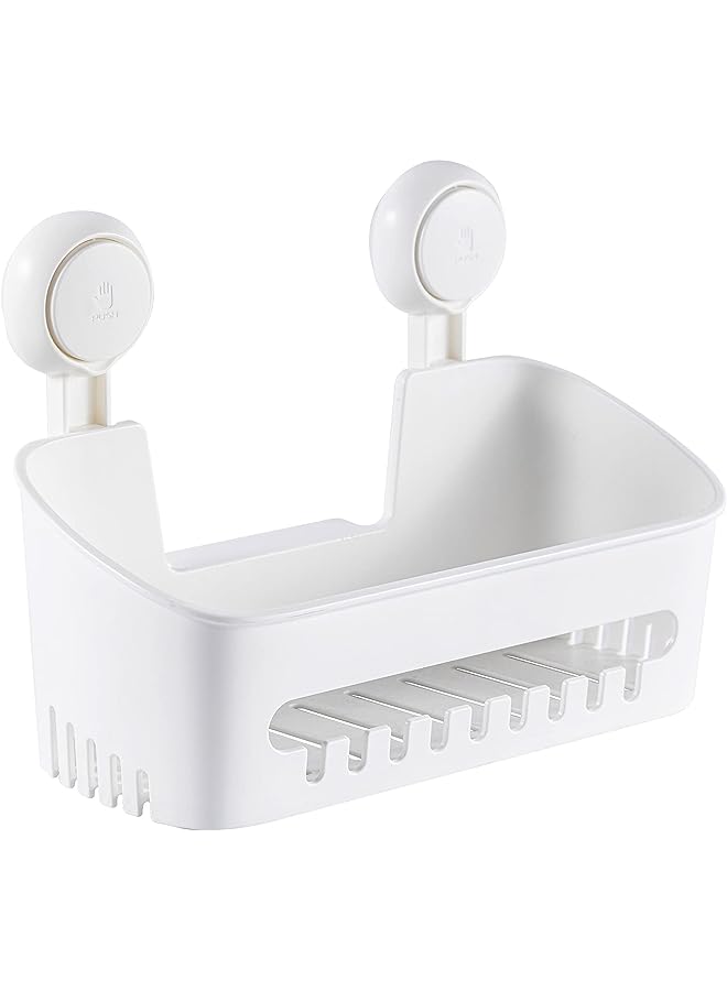 Raxoom Caddy with Vacuum Suction Cup Drill-Free Removable Shower Shelf Storage Basket Wall Mounted Organizer for Shampoo Toiletries Kitchen Bathroom - Image 1