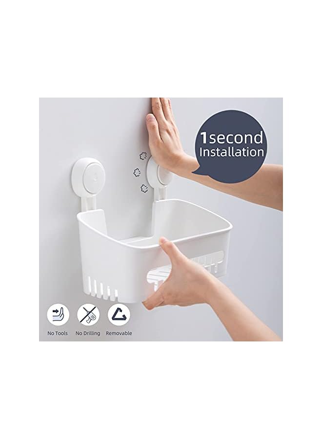 Raxoom Caddy with Vacuum Suction Cup Drill-Free Removable Shower Shelf Storage Basket Wall Mounted Organizer for Shampoo Toiletries Kitchen Bathroom - Image 3